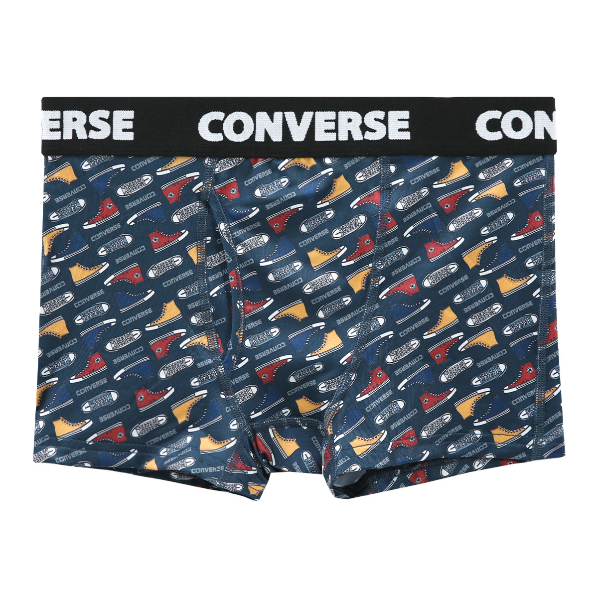 コンバース CONVERSE オールオーバープリント ボクサーパンツ メンズ ポリベア スポーツ 前開き(NV-ネイビー-M)