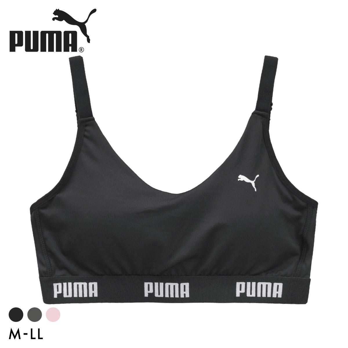 プーマ PUMA キャットロゴ ストラップタイプ ハーフトップ レディース ノンワイヤー スポーツ
