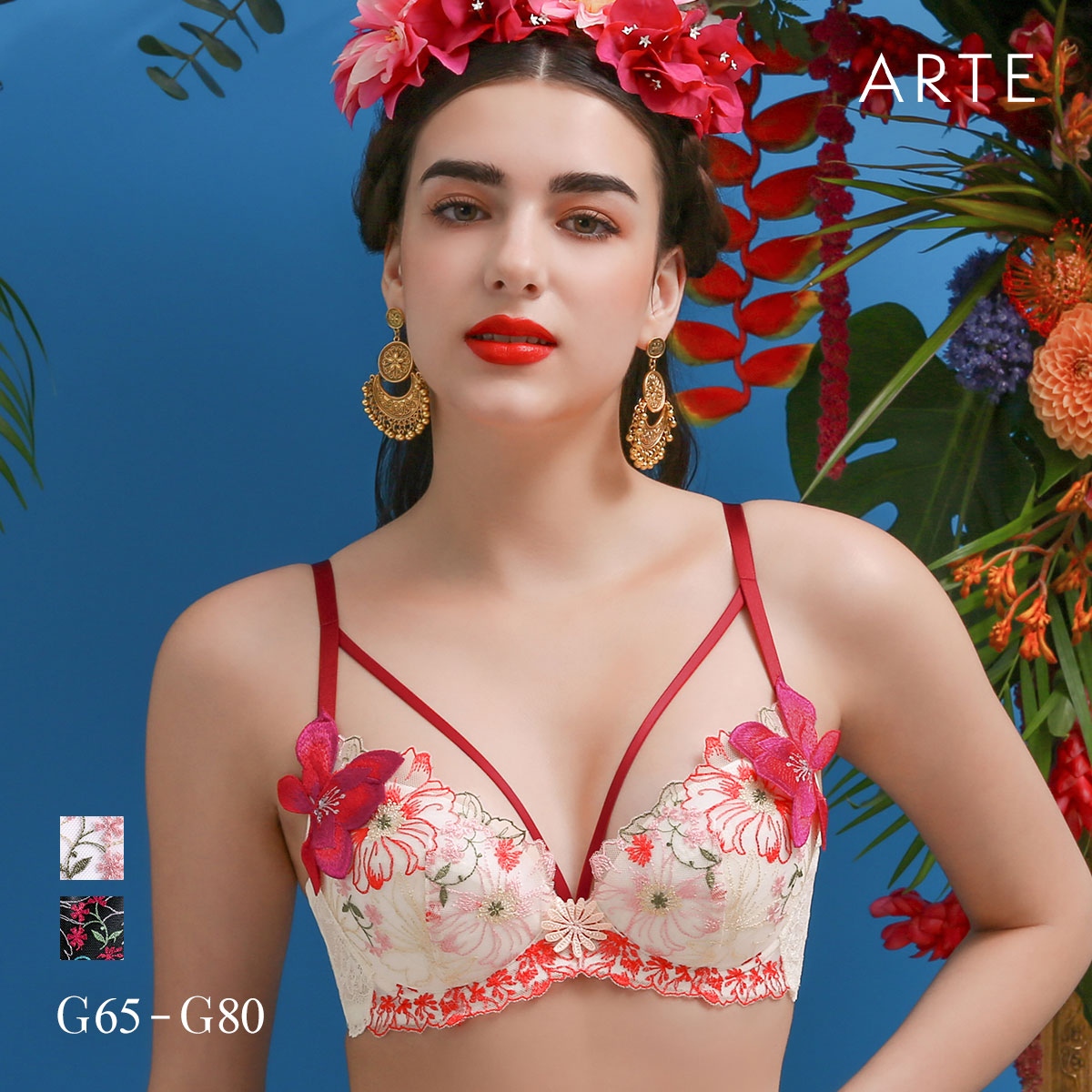 ARTE 002シリーズ ブラジャー グラマー 大きいサイズ アンダー80 G ランジェリー(IV-アイボリー-G65)