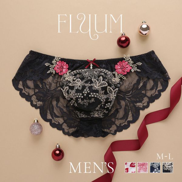 フェミニンメンズビキニ  M L　メンズ 総レース ビキニショーツ レース下着 レースインナー セクシーショーツ