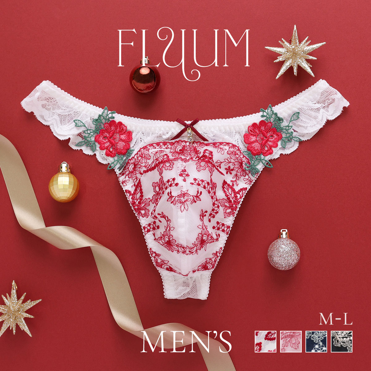 フェミニンメンズTバック M L　メンズ 総レース Tバックショーツ レース下着 レースインナー セクシーショーツ(WH-ホワイト-M)