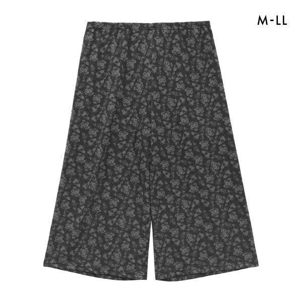 SUKENO おにわパンツ モノクロ花柄 8分丈ボトム レディース ルームウェア ワンマイルウェア 助野 SUKENO おにわパンツ モノクロ花柄 8分丈ボトム レディース ルームウェア ワンマイルウェア 助野
