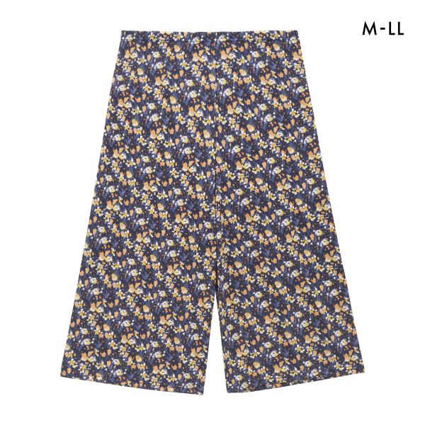 SUKENO おにわパンツ ペイント花柄 8分丈ボトム レディース ルームウェア ワンマイルウェア 助野