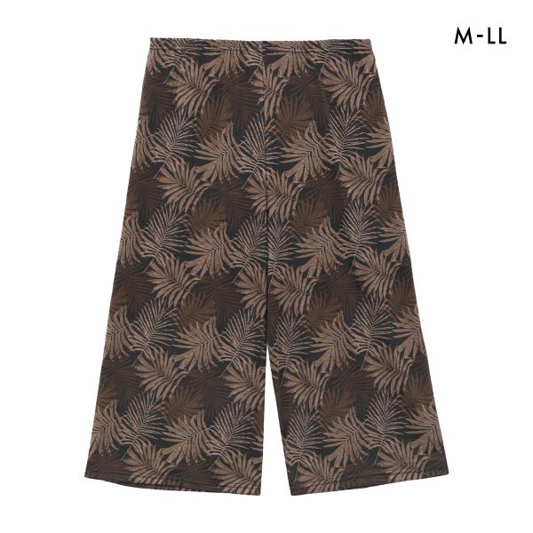 SUKENO おにわパンツ ヤシ柄 8分丈ボトム レディース ルームウェア ワンマイルウェア 助野