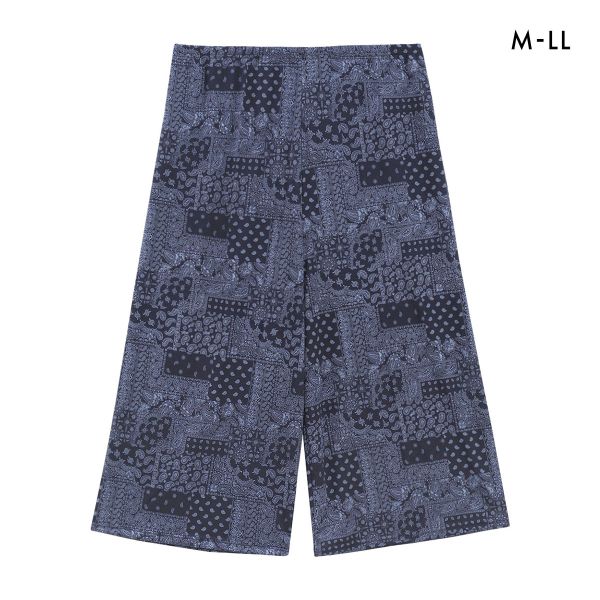 SUKENO おにわパンツ ペイズリー柄 8分丈ボトム レディース ルームウェア ワンマイルウェア 助野