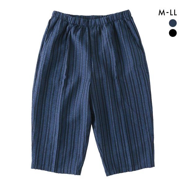 SUKENO おにわパンツ 7分丈 サッカー生地 無地 メンズ ルームウェア 助野