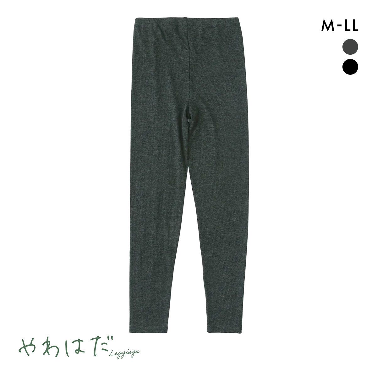 SUKENO やわはだレギンス レーヨンリブ 10分丈 レディース レッグウェア 助野(DGY-濃グレー-M-L)