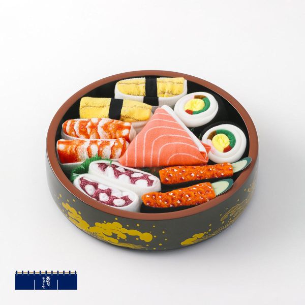 SUKENO 富山生まれの「履くお寿司」 寿司そっくす 桶入りセット フリーサイズ 6足セット ソックス 靴下 男女兼用