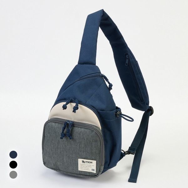 ボディバッグ 斜めがけバッグ moz モズ 10ポケット肩ひも長め軽量ボディバッグ モバイル収納 リフレクター付 nissen ニッセン