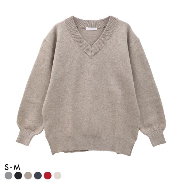 ニッセン スウェットライクVネックニット SM nissen