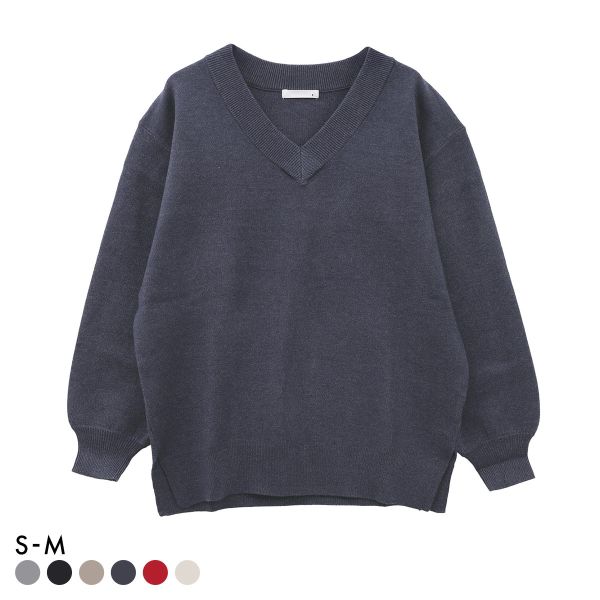 ニッセン スウェットライクVネックニット SM nissen