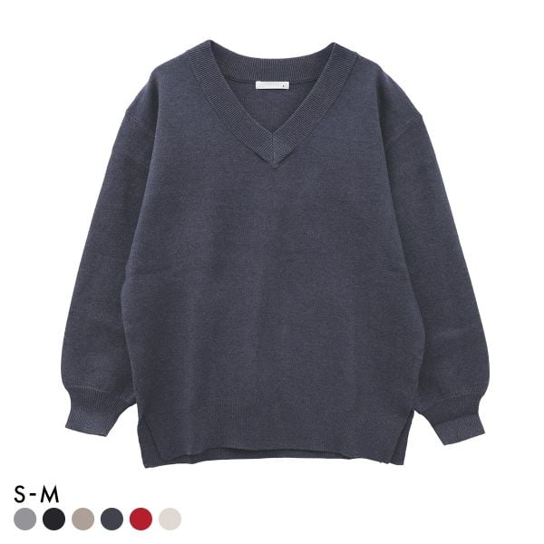 ニッセン スウェットライクVネックニット SM nissen