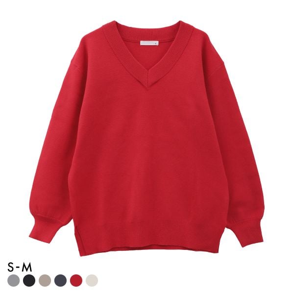ニッセン スウェットライクVネックニット SM nissen