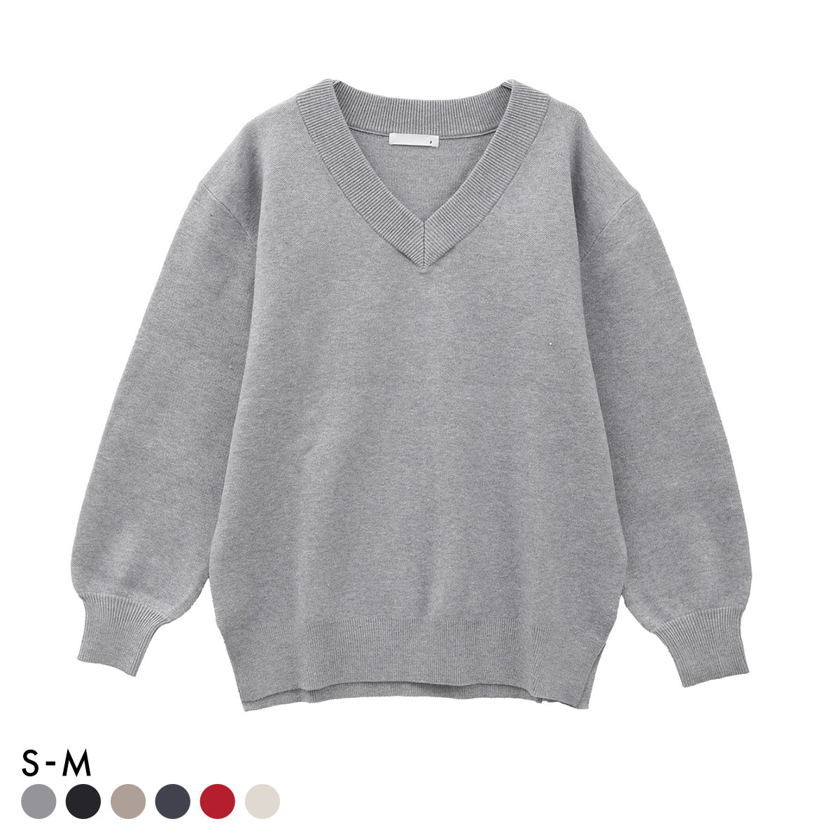 ニッセン スウェットライクVネックニット SM nissen