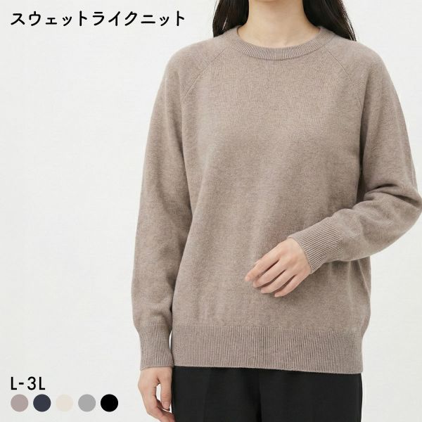 ニッセン スウェットライクラ グランニット L LL 3L 大きいサイズ nissen
