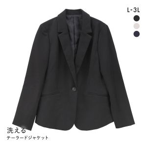 ニッセン 洗えるストレッチダブルクロステーラードジャケット トレッチ しわになりにくい UVカット 洗濯機OK LL 3L NISSEN