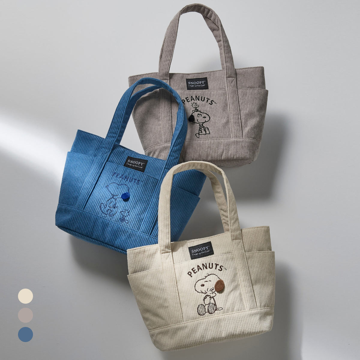 ニッセン スヌーピー 10ポケット刺しゅう ベーシックトートバッグ