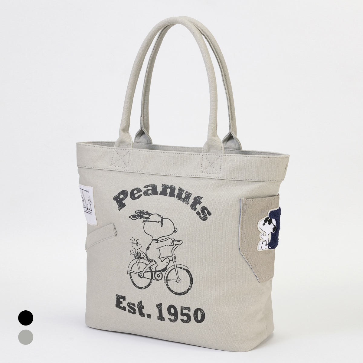 ニッセン スヌーピー ヴィンテージデザインラージトートバッグ A4対応 nissen(GY-グレー-Free)