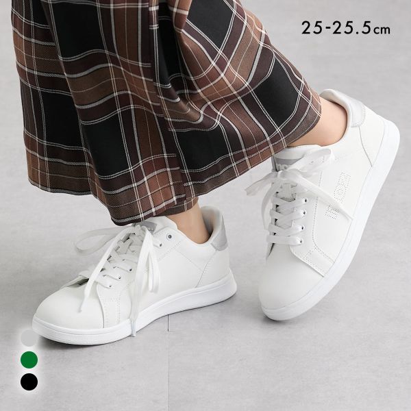 moz モズ ゆったり幅広 軽量レースアップコートスニーカー ワイズ4E 25-25cm nissen ニッセン