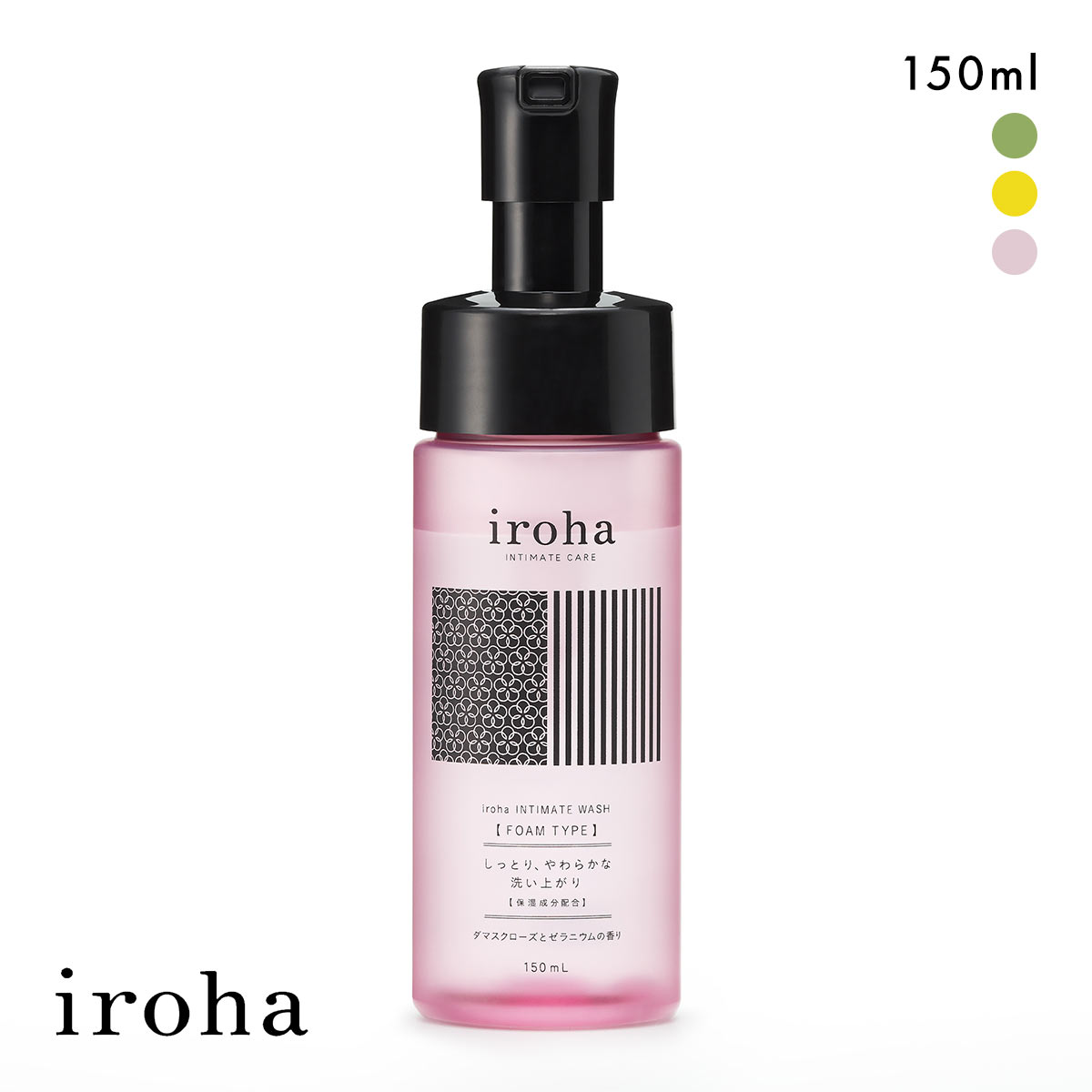 iroha インティメートウォッシュ フォームタイプ 泡タイプ デリケートゾーン用 日本製 フェムケア　IIF-01 IIF-02 IIF-03(RO-ローズ-150ml)