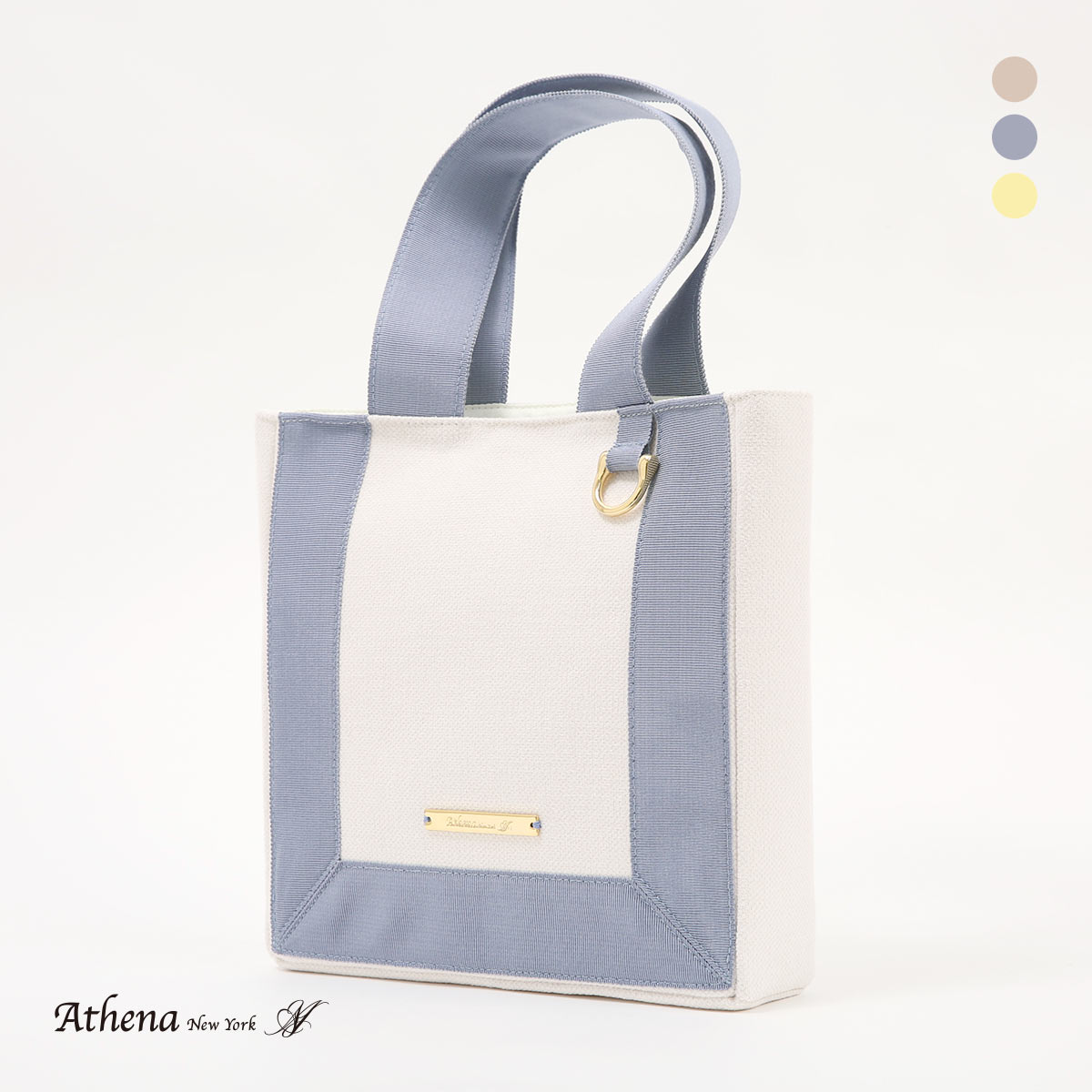 アシーナニューヨーク グログラン ミニトートS Grosgrain Wide Tote Athena New York(BGY-ブルーグレー-Free)