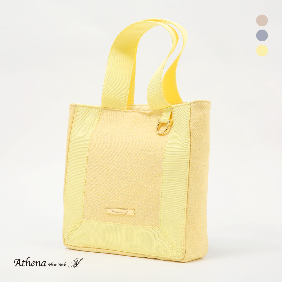 アシーナニューヨーク グログラン ミニトートS Grosgrain Wide Tote Athena New York(YE-イエロー-Free)