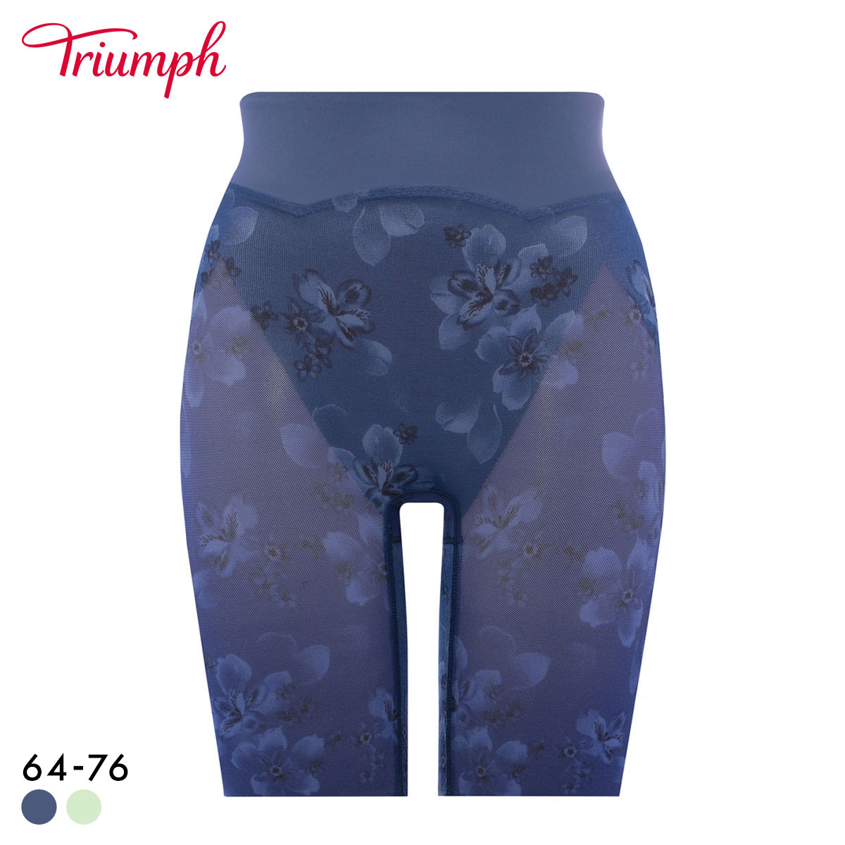 トリンプ ヒップシェイパー TR569 ロングガードル プリント 64-76 補正下着 Triumph(BU-ブルー-64)