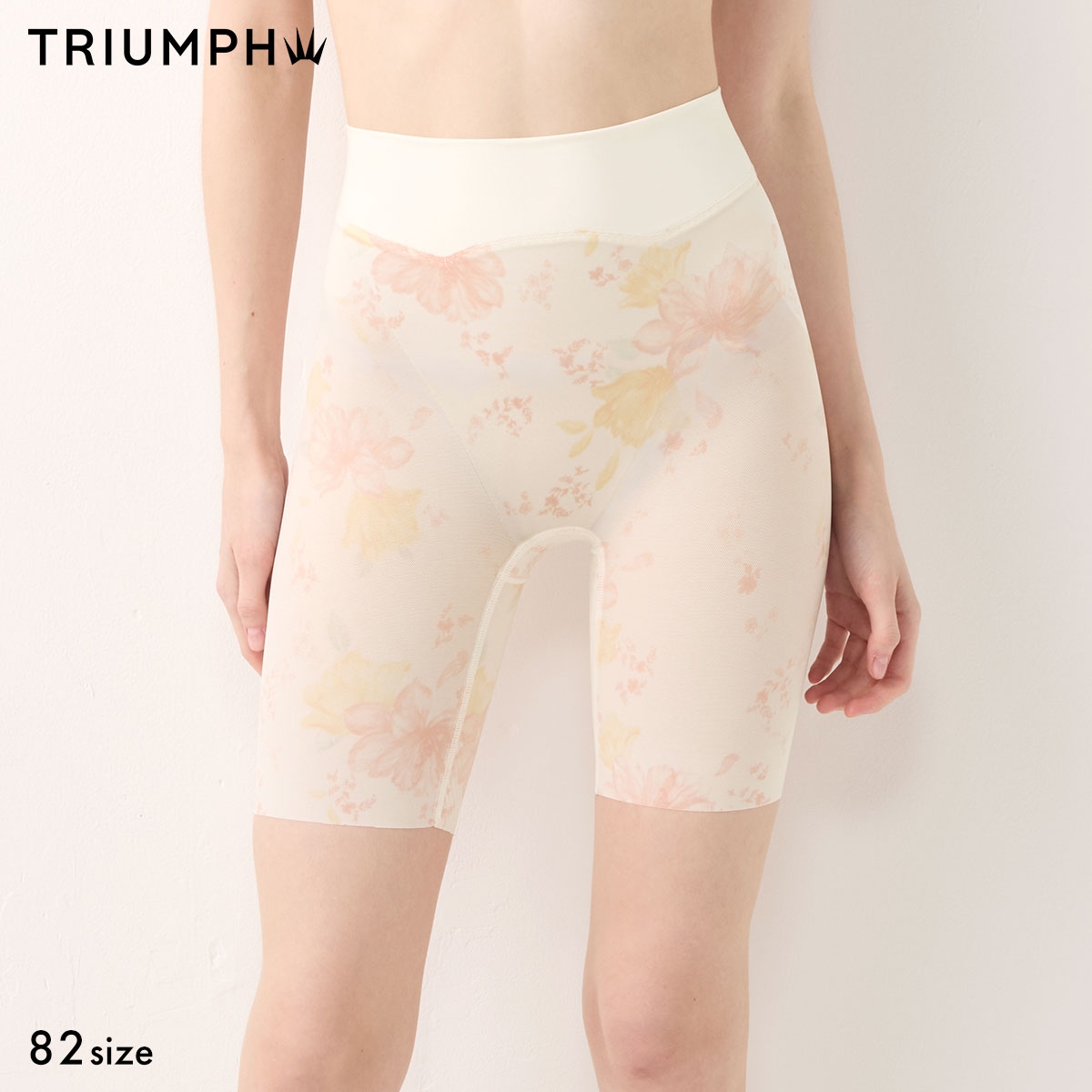 トリンプ ヒップシェイパー TR569 ロングガードル プリント 82 補正下着 Triumph(LPE-薄ピーチ-82)