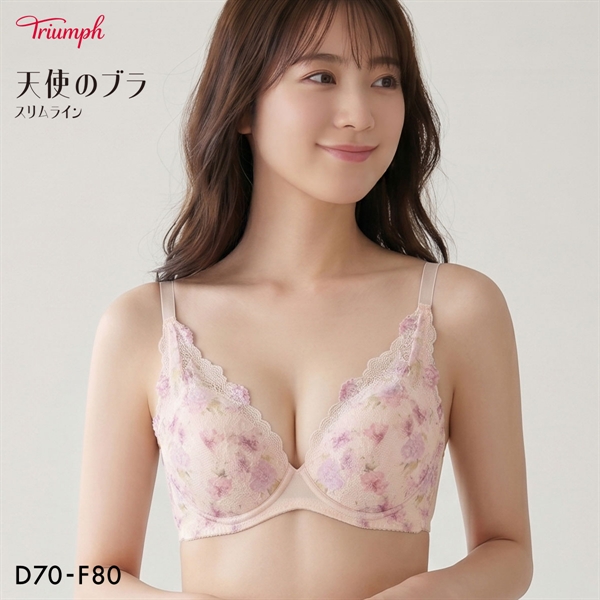 トリンプ TR632 天使のブラ スリムライン プリントタイプ ブラジャー DEF 大きいサイズ Triumph