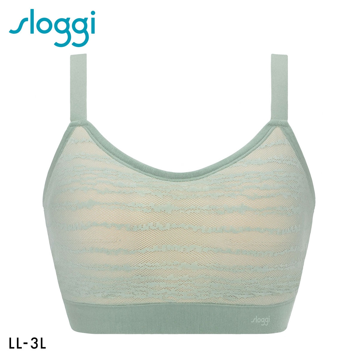 トリンプ スロギー フリーオールラウンド レース sloggi FREE AR Lace ハーフトップ ノンワイヤー ラージ LL-3L ワンサイズ Triumph(MS-モスグリーン-LL-3L)