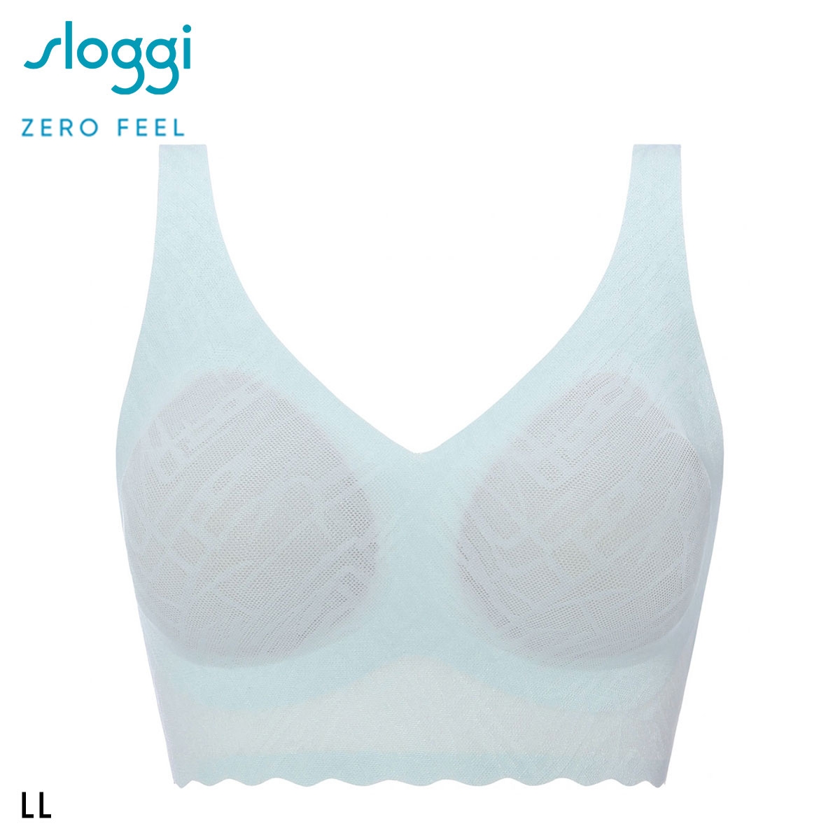 トリンプ スロギー ゼロフィール ブリス ブラレット ハーフトップ ノンワイヤー 大きいサイズ シームレス sloggi ZERO FEEL Triumph(LBU-薄ブルー-LL)