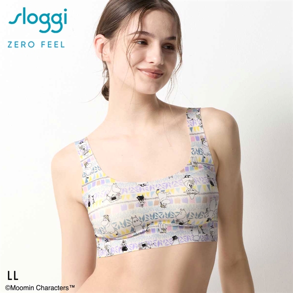 トリンプ スロギー ゼロフィール × ムーミン ブラジャー ハーフトップ ノンワイヤー シームレス LL 大きいサイズ sloggi ZERO FEEL Triumph
