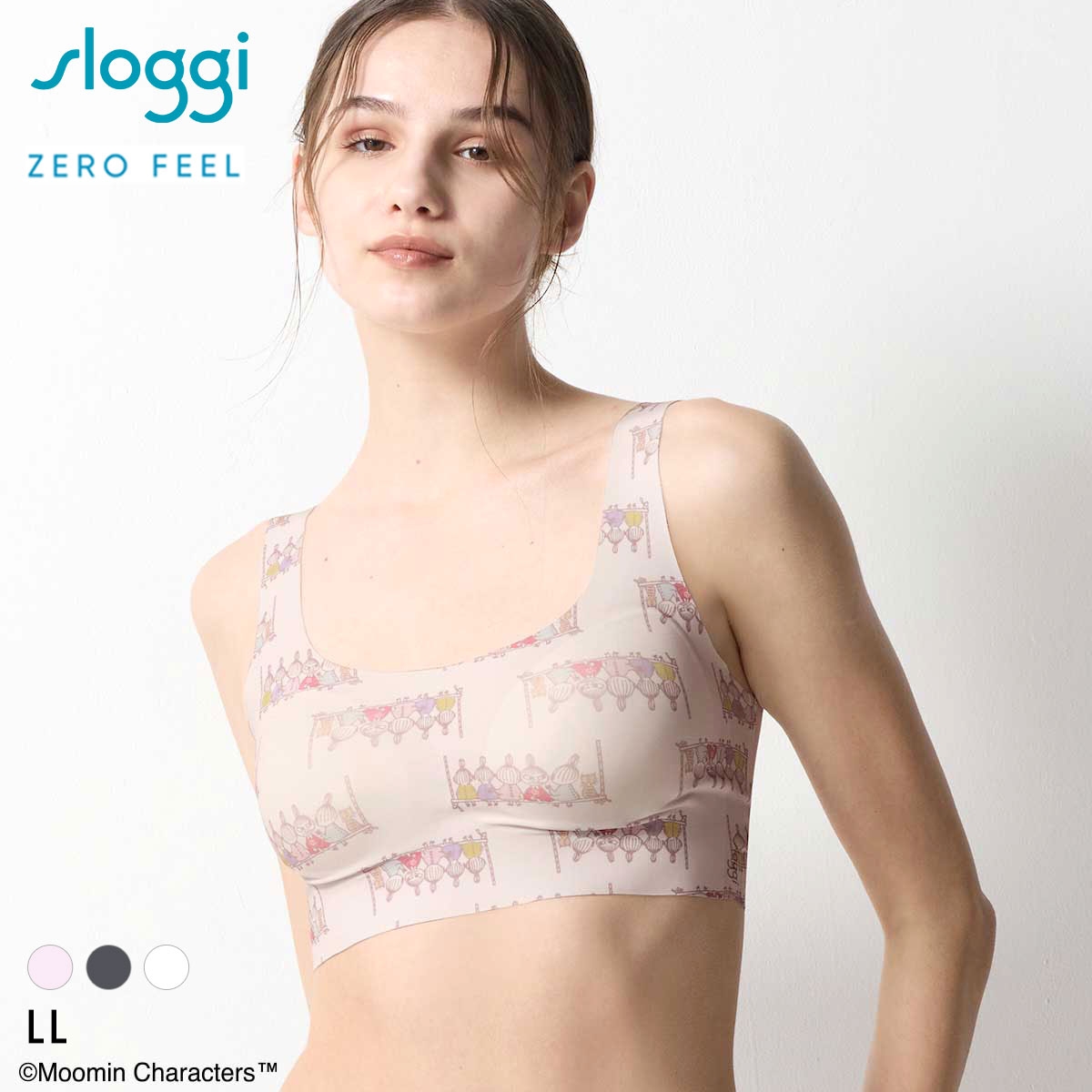 トリンプ スロギー ゼロフィール × ムーミン ブラジャー ハーフトップ ノンワイヤー シームレス LL 大きいサイズ sloggi ZERO FEEL Triumph