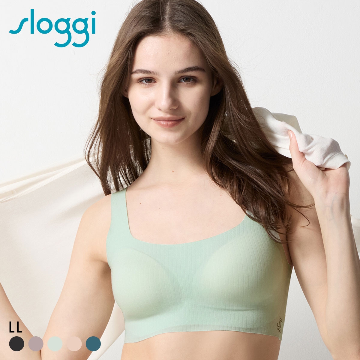 トリンプ スロギー ゼロフィール コットン G88 ブラジャー ノンワイヤー ハーフトップ LL 大きいサイズ シームレス sloggi ZERO FEEL Triumph(MI-ミント-LL)