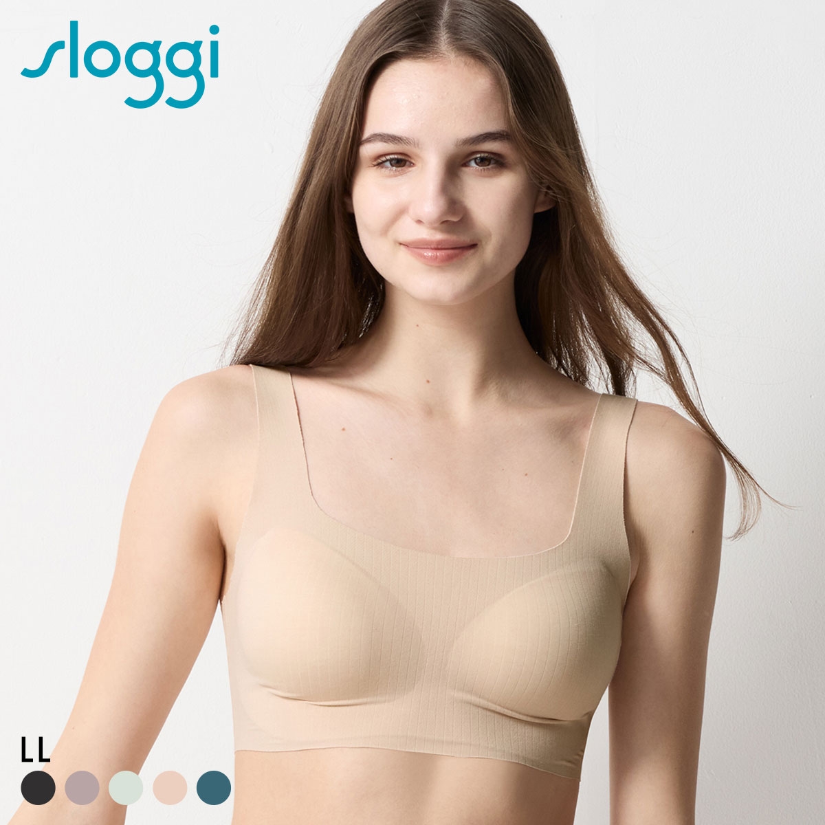 トリンプ スロギー ゼロフィール コットン G88 ブラジャー ノンワイヤー ハーフトップ LL 大きいサイズ シームレス sloggi ZERO FEEL Triumph(LBE-薄ベージュ-LL)