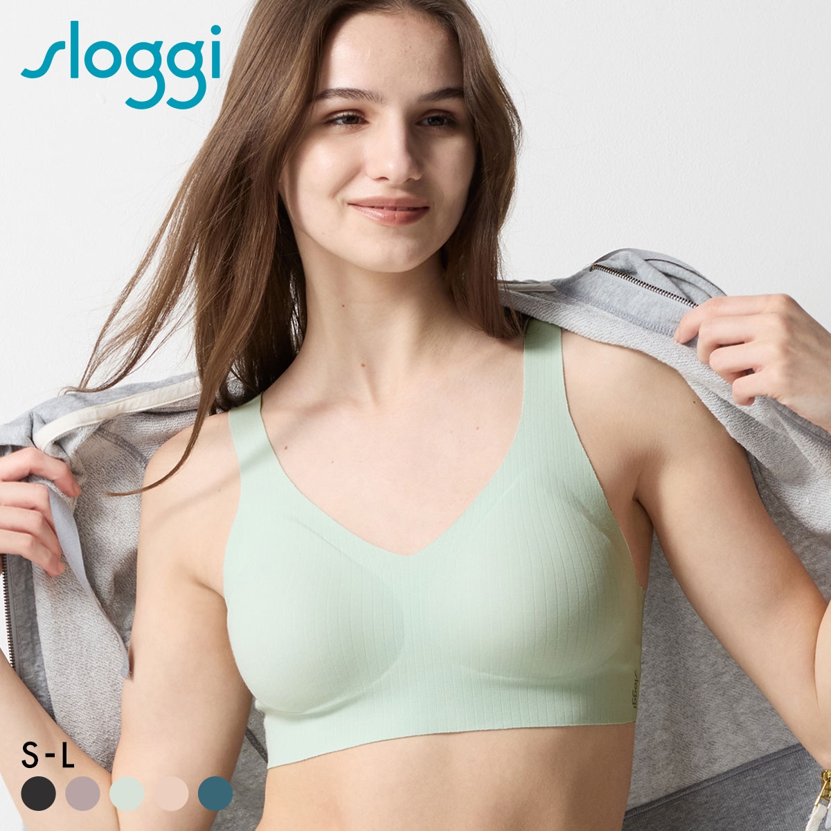 トリンプ スロギー ゼロフィール コットン G88 ブラレット ハーフトップ ノンワイヤー SML シームレス sloggi ZERO FEEL Triumph(MI-ミント-S)
