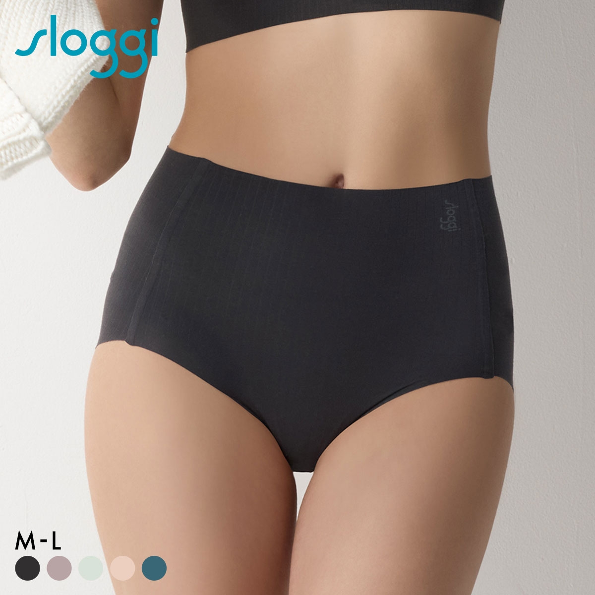 トリンプ スロギー ゼロフィール コットン G88 はきこみ深め マキシ ショーツ スタンダード ML シームレス sloggi ZERO FEEL Triumph(BK-ブラック-M)