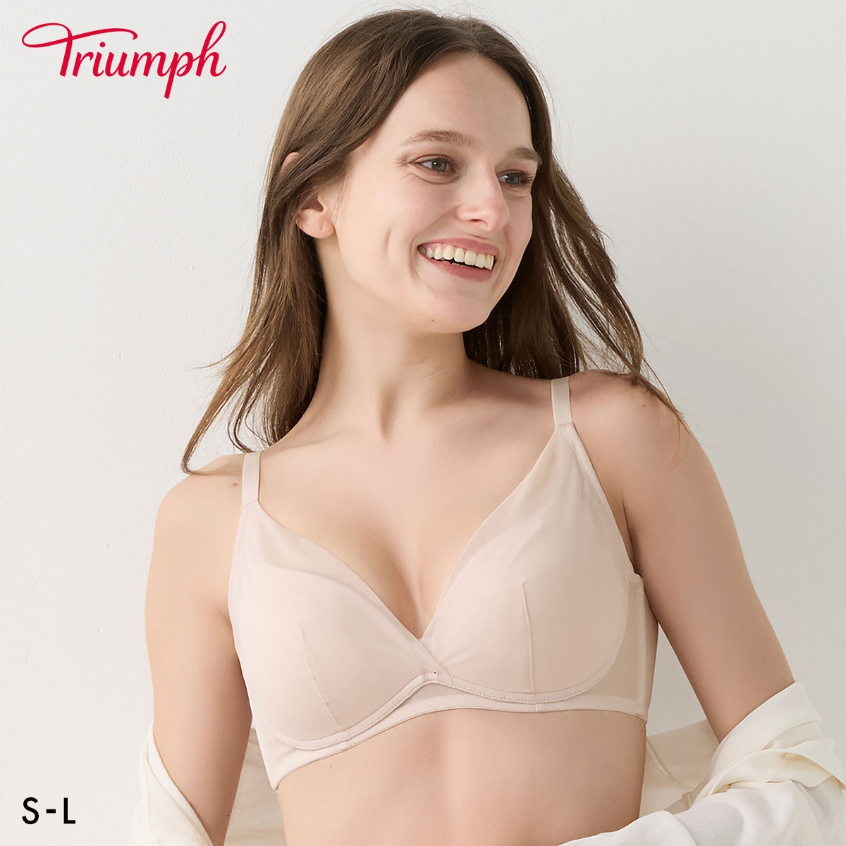 トリンプ TR650 まいにちフィットブラ ノンワイヤー ブラジャー フルカップ SML Triumph(LPI-薄ピンク-S)