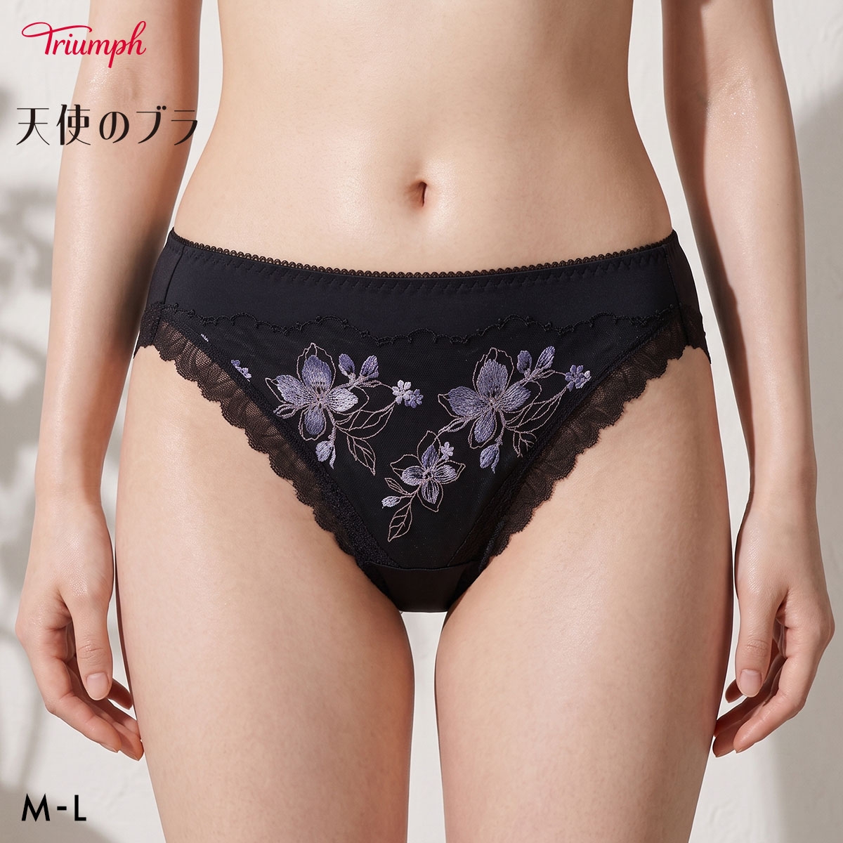 トリンプ TR654 天使のブラ さら凛スリム ショーツ レギュラーショーツ スタンダード ML Triumph(BK-ブラック-M)
