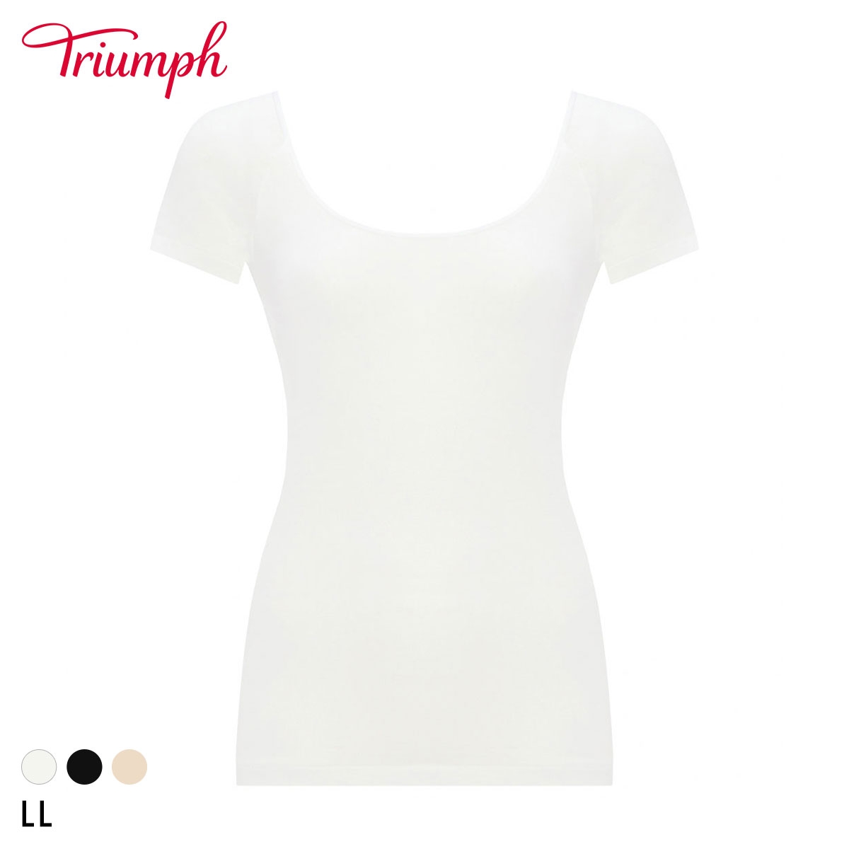 トリンプ TR5510 やわらか綿100インナー 2分袖 トップ 袖あり LL 大きいサイズ Triumph