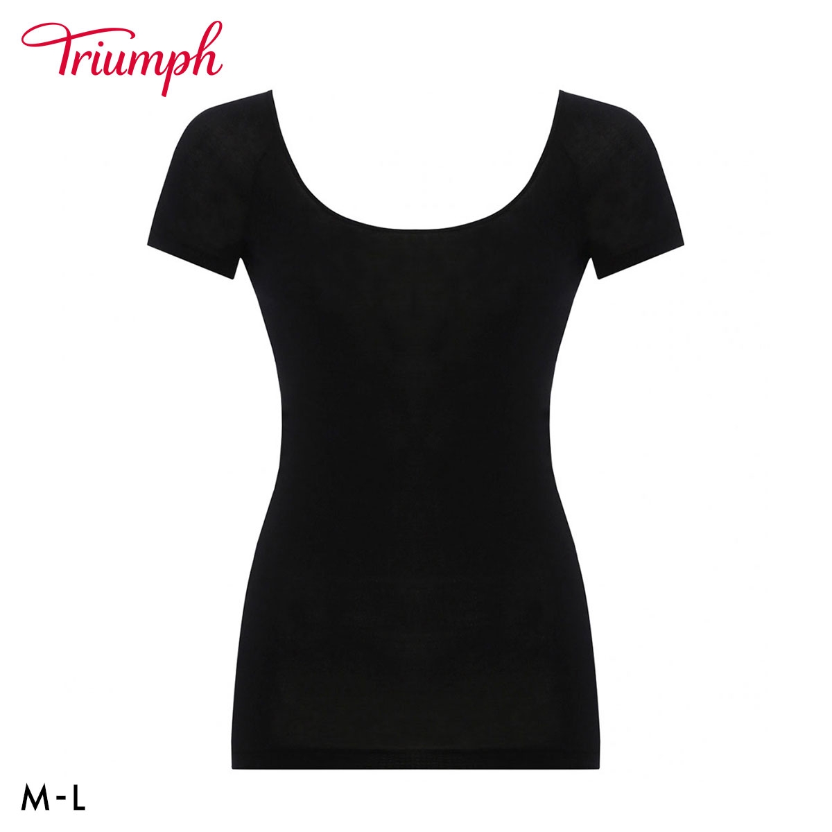 トリンプ TR5510 やわらか綿100インナー 2分袖 トップ 袖あり ML Triumph(BK-ブラック-M)