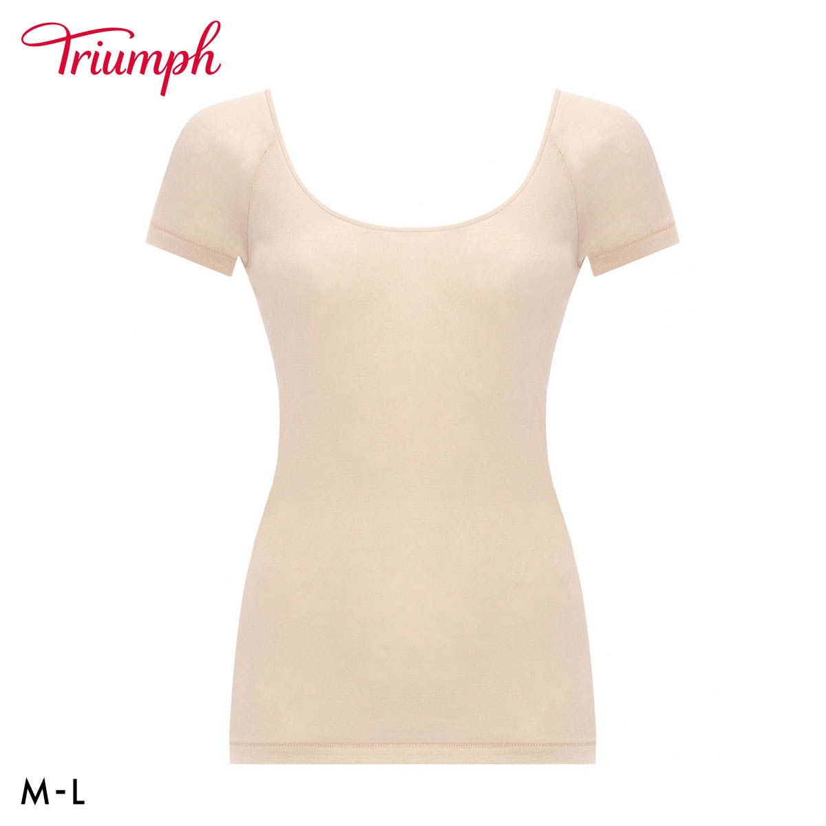 トリンプ TR5510 やわらか綿100インナー 2分袖 トップ 袖あり ML Triumph(BE-ベージュ-M)