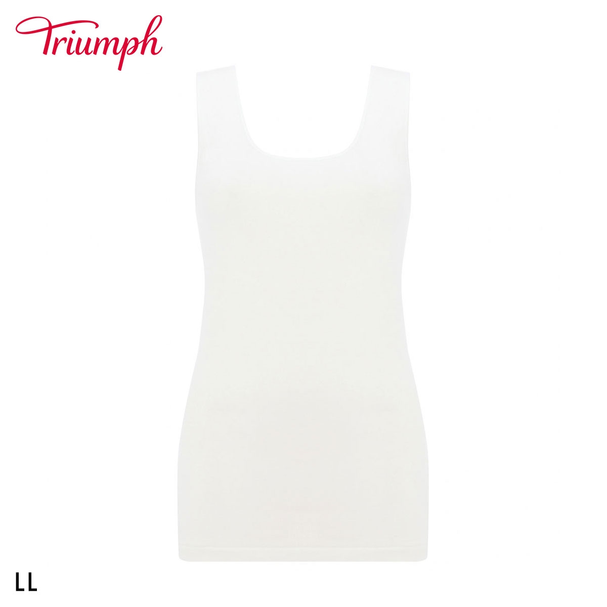 トリンプ TR5510 やわらか綿100インナー 袖なし ノースリーブ トップ LL 大きいサイズ Triumph(WH-ホワイト-LL)