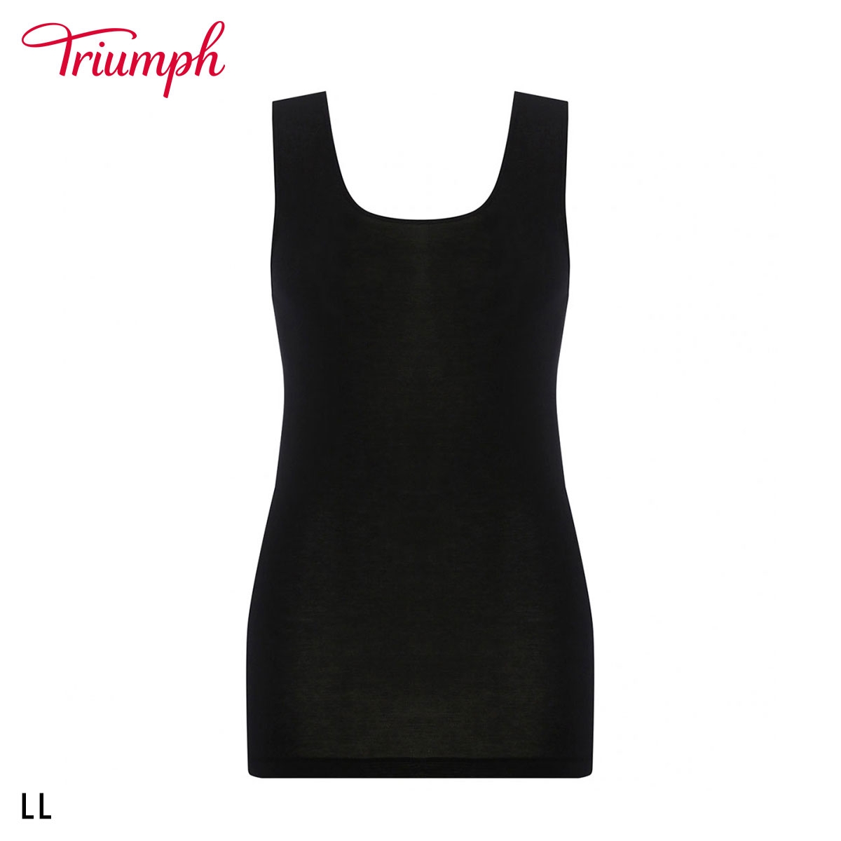 トリンプ TR5510 やわらか綿100インナー 袖なし ノースリーブ トップ LL 大きいサイズ Triumph(BK-ブラック-LL)