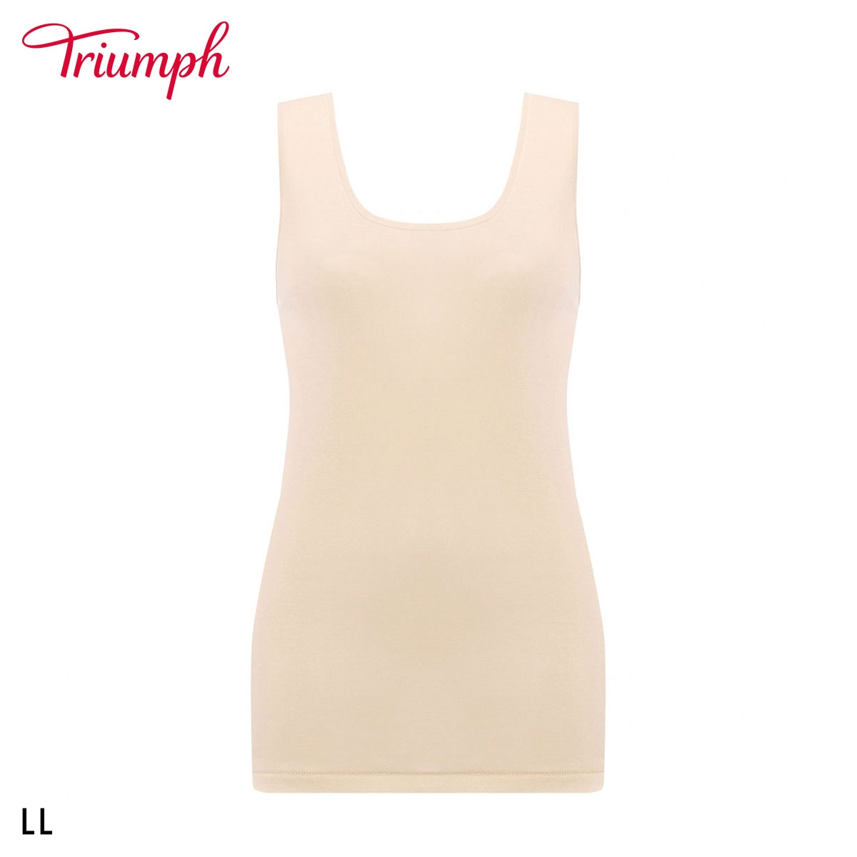 トリンプ TR5510 やわらか綿100インナー 袖なし ノースリーブ トップ LL 大きいサイズ Triumph(BE-ベージュ-LL)