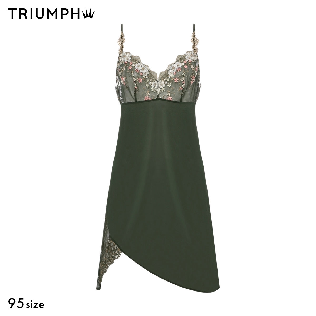 トリンプ レッドレーベル バイ トリンプ スリップ キャミソール TR0130 95 大きいサイズ 下着 Triumph(DGR-濃グリーン-95)