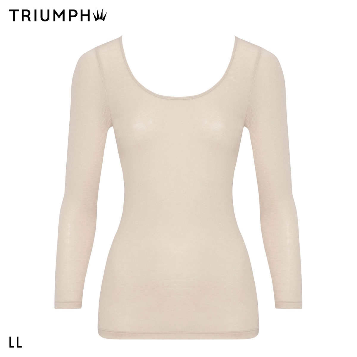 トリンプ TR5420 あったかうす軽インナー 8分袖 トップス LL 大きいサイズ 肌着 下着 Triumph(LBE-薄ベージュ-LL)