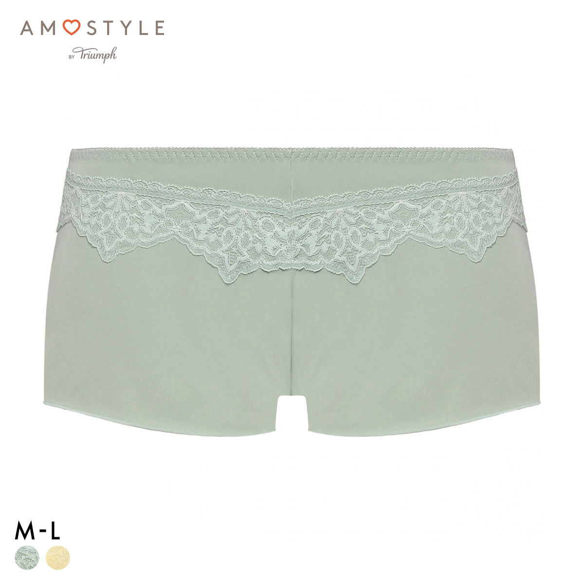 アモスタイル AMST1525 らくふわ ノンワイヤー ボーイズレングス ショーツ AMOSTYLE LGR YE(LGR-薄グリーン-M)