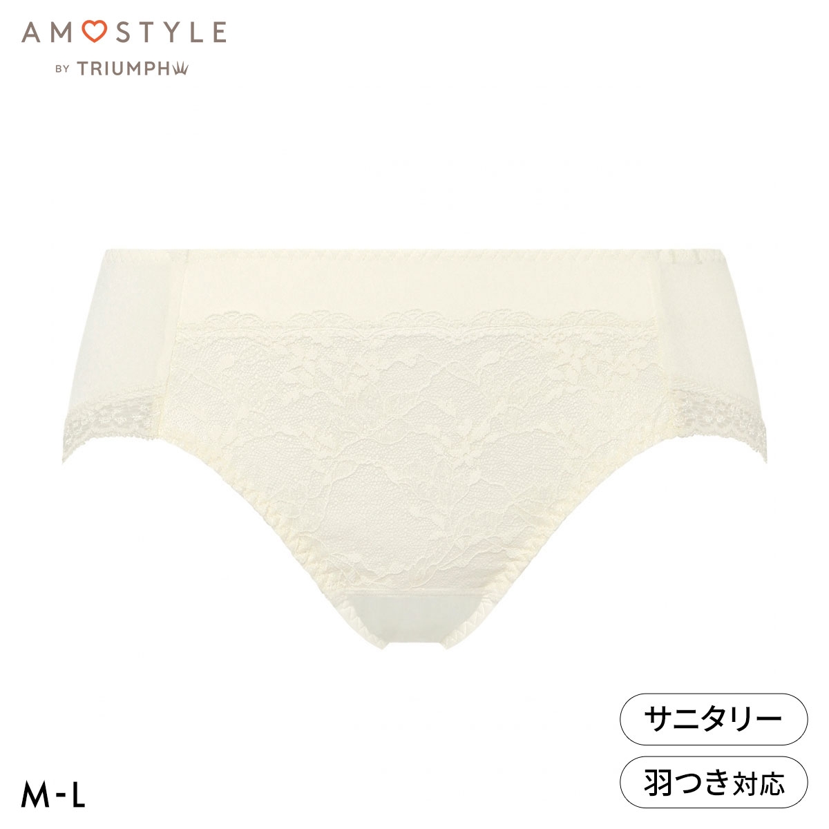 アモスタイル 夢みるブラ AMST1545 フローラルミスト ショーツ サニタリー ML AMOSTYLE(CR-クリーム-M)