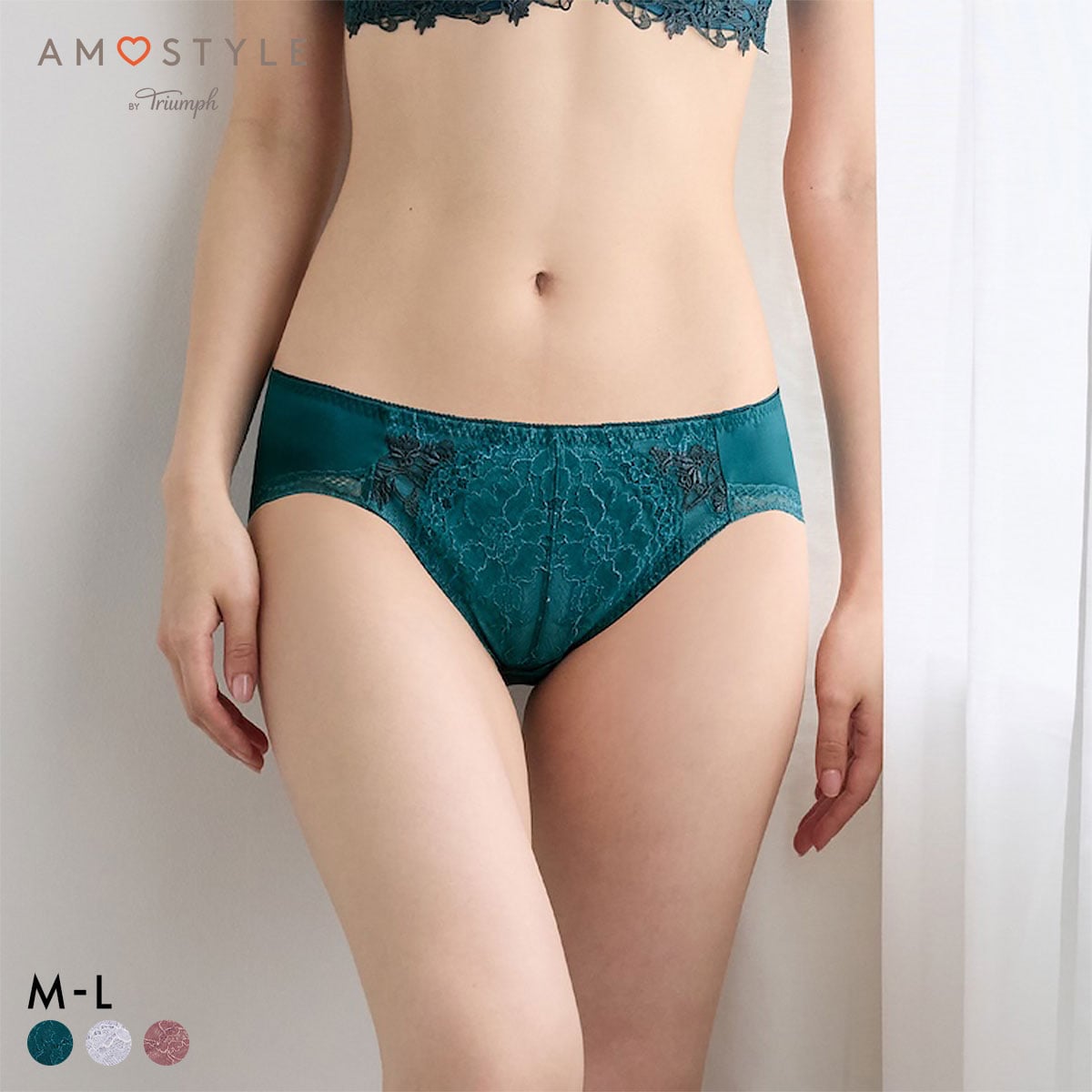 アモスタイル AMST1523 フェアリークチュール レギュラーショーツ AMOSTYLE(GR-グリーン-M)